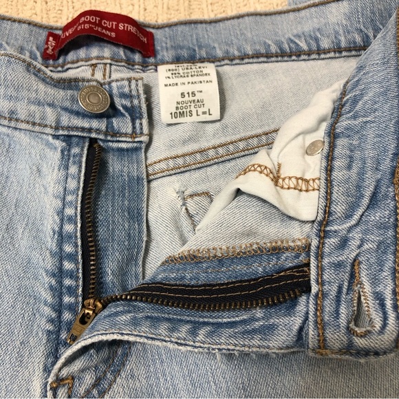 Levi’s Y2K Nouveau Boot Cut Stretch Cotton Blend Light Blue Wash 515 Jeans 10/L - Picture 9 of 14